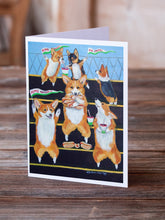Load image into Gallery viewer, Go Team Corgi Pembroke  Greeting Cards -  Blank Note Cards – 8-Pack of Artist-Designed Cards with Envelopes
