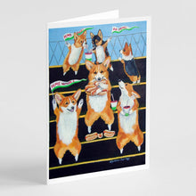 Load image into Gallery viewer, Go Team Corgi Pembroke  Greeting Cards -  Blank Note Cards – 8-Pack of Artist-Designed Cards with Envelopes