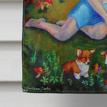 Load image into Gallery viewer, Fairy in the woods with her Corgis Flag Canvas House Size 7295CHF