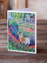 Load image into Gallery viewer, Corgi Footbridge Greeting Cards -  Blank Note Cards – 8-Pack of Artist-Designed Cards with Envelopes