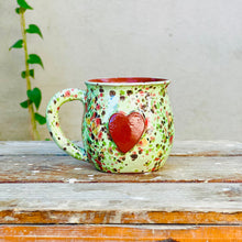 Load image into Gallery viewer, Calliope Heart Mug - Green Garden