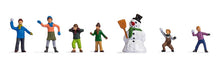 Load image into Gallery viewer, Noch 15821 HO Scale Children in the Snow -- 6 Kids, Snowman