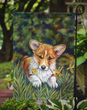 Load image into Gallery viewer, Corgi Pup and Daffodils Garden Flag – Decorative Outdoor Yard Flag 7300GF