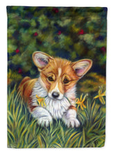 Load image into Gallery viewer, Corgi Pup and Daffodils Garden Flag – Decorative Outdoor Yard Flag 7300GF
