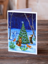 Load image into Gallery viewer, Corgi Christmas Peace Greeting Cards -  Blank Note Cards – 8-Pack of Artist-Designed Cards with Envelopes