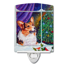 Load image into Gallery viewer, Corgi Christmas Window Ceramic Night Light 7305CNL