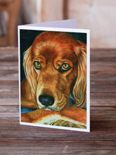 Load image into Gallery viewer, Irish Setter Serious Greeting Cards -  Blank Note Cards – 8-Pack of Artist-Designed Cards with Envelopes