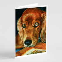 Load image into Gallery viewer, Irish Setter Serious Greeting Cards -  Blank Note Cards – 8-Pack of Artist-Designed Cards with Envelopes