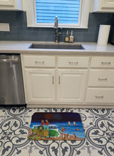 Load image into Gallery viewer, Corgi Beach Party Volkswagon Bus Fireworks Machine Washable Memory Foam Mat 7317RUG