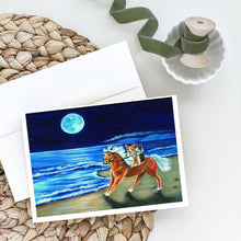 Load image into Gallery viewer, Corgi Beach Ride on Horse Greeting Cards -  Blank Note Cards – 8-Pack of Artist-Designed Cards with Envelopes