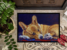 Load image into Gallery viewer, Corgi Blue Lonesome Doormat - 24x36 Decorative Floor Mat – Indoor/Outdoor Rug