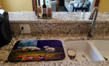 Load image into Gallery viewer, Corgi Chaos in the barn with sheep Dish Drying Mat – Absorbent, Artistic Kitchen Essentials 7322DDM
