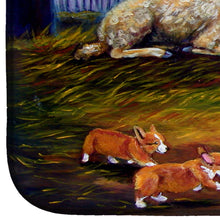 Load image into Gallery viewer, Corgi Chaos in the barn with sheep Dish Drying Mat – Absorbent, Artistic Kitchen Essentials 7322DDM