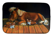 Load image into Gallery viewer, Corgi Snuggles the pony Dish Drying Mat – Absorbent, Artistic Kitchen Essentials 7323DDM