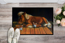 Load image into Gallery viewer, Corgi Snuggles the pony Doormat - 24x36 Decorative Floor Mat – Indoor/Outdoor Rug