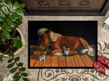 Load image into Gallery viewer, Corgi Snuggles the pony Doormat - 24x36 Decorative Floor Mat – Indoor/Outdoor Rug