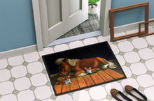 Load image into Gallery viewer, Corgi Snuggles the pony Doormat - 24x36 Decorative Floor Mat – Indoor/Outdoor Rug