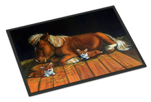 Load image into Gallery viewer, Corgi Snuggles the pony Doormat - 24x36 Decorative Floor Mat – Indoor/Outdoor Rug