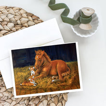 Load image into Gallery viewer, Corgi Sunrise with Colt  Greeting Cards -  Blank Note Cards – 8-Pack of Artist-Designed Cards with Envelopes