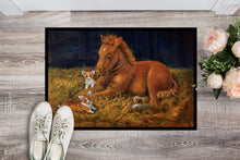 Load image into Gallery viewer, Corgi Sunrise with Colt  Doormat - 24x36 Decorative Floor Mat – Indoor/Outdoor Rug