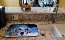 Load image into Gallery viewer, English Setter Pup Dish Drying Mat – Absorbent, Artistic Kitchen Essentials 7330DDM