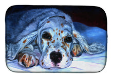 Load image into Gallery viewer, English Setter Pup Dish Drying Mat – Absorbent, Artistic Kitchen Essentials 7330DDM