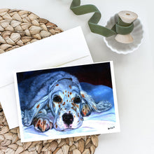 Load image into Gallery viewer, English Setter Pup Greeting Cards -  Blank Note Cards – 8-Pack of Artist-Designed Cards with Envelopes
