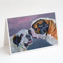 Load image into Gallery viewer, Saint Bernard Whisperear Greeting Cards -  Blank Note Cards – 8-Pack of Artist-Designed Cards with Envelopes