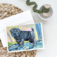 Load image into Gallery viewer, Blue Shar Pei Greeting Cards -  Blank Note Cards – 8-Pack of Artist-Designed Cards with Envelopes
