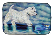 Load image into Gallery viewer, Misty Westie Dish Drying Mat – Absorbent, Artistic Kitchen Essentials 7334DDM