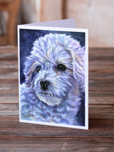 Load image into Gallery viewer, Bichon Frise Greeting Cards -  Blank Note Cards – 8-Pack of Artist-Designed Cards with Envelopes