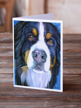 Load image into Gallery viewer, Luca the Bernese Mountain Dog Greeting Cards -  Blank Note Cards – 8-Pack of Artist-Designed Cards with Envelopes