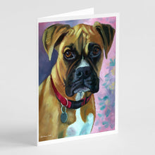 Load image into Gallery viewer, Natural Fawn Boxer Greeting Cards -  Blank Note Cards – 8-Pack of Artist-Designed Cards with Envelopes