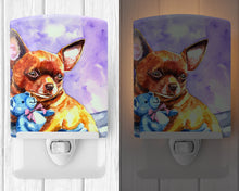 Load image into Gallery viewer, Chihuahua with Teddy Bear Ceramic Night Light 7340CNL