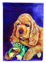Load image into Gallery viewer, Cocker Spaniel with Frog Garden Flag – Decorative Outdoor Yard Flag 7342GF