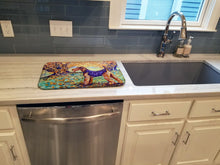 Load image into Gallery viewer, Autumn Airedale Terrier Dish Drying Mat – Absorbent, Artistic Kitchen Essentials 7343DDM