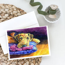 Load image into Gallery viewer, Airedale Terrier Teddy Bear Greeting Cards -  Blank Note Cards – 8-Pack of Artist-Designed Cards with Envelopes