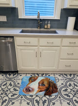 Load image into Gallery viewer, Snow Baby Brittany Spaniel Machine Washable Memory Foam Mat 7348RUG