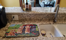 Load image into Gallery viewer, Apple Helper Corgis Dish Drying Mat – Absorbent, Artistic Kitchen Essentials 7351DDM