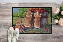 Load image into Gallery viewer, Apple Helper Corgis Doormat - 24x36 Decorative Floor Mat – Indoor/Outdoor Rug