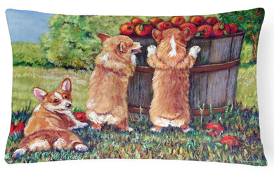 Apple Helper Corgis Fabric Decorative Pillow 7351PW1216