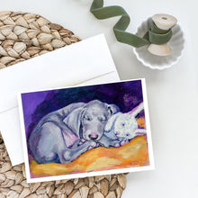 Load image into Gallery viewer, Weimaraner Snuggle Bunny Greeting Cards -  Blank Note Cards – 8-Pack of Artist-Designed Cards with Envelopes