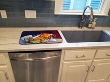Load image into Gallery viewer, Fox Terrier and Teddy Bear Dish Drying Mat – Absorbent, Artistic Kitchen Essentials 7355DDM