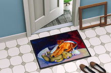 Load image into Gallery viewer, Fox Terrier and Teddy Bear Doormat - 24x36 Decorative Floor Mat – Indoor/Outdoor Rug