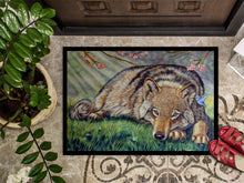 Load image into Gallery viewer, Wolf and Hummingbird Doormat - 24x36 Decorative Floor Mat – Indoor/Outdoor Rug