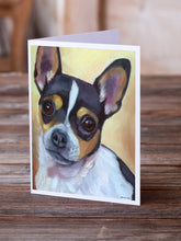 Load image into Gallery viewer, Chihuahua Black and Tan Greeting Cards -  Blank Note Cards – 8-Pack of Artist-Designed Cards with Envelopes