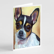 Load image into Gallery viewer, Chihuahua Black and Tan Greeting Cards -  Blank Note Cards – 8-Pack of Artist-Designed Cards with Envelopes