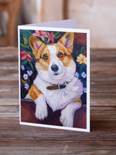 Load image into Gallery viewer, Can I help you Corgi Greeting Cards -  Blank Note Cards – 8-Pack of Artist-Designed Cards with Envelopes
