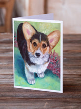 Load image into Gallery viewer, Pembroke Corgi Puppy Greeting Cards -  Blank Note Cards – 8-Pack of Artist-Designed Cards with Envelopes