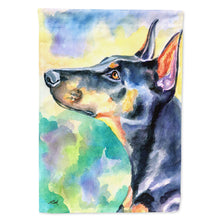 Load image into Gallery viewer, Watercolor Doberman Flag Canvas House Size 7372CHF